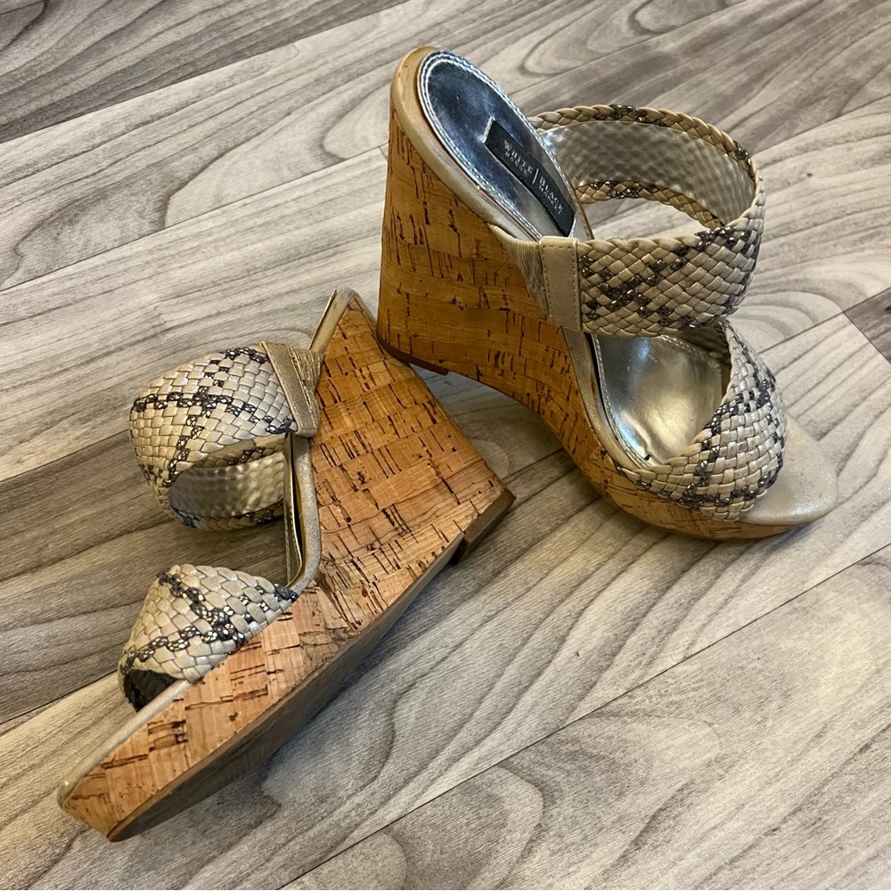 White House Black Market Jamaica platform wedge sandals